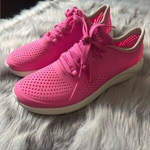 Women's Pink Croc Athletic Shoes